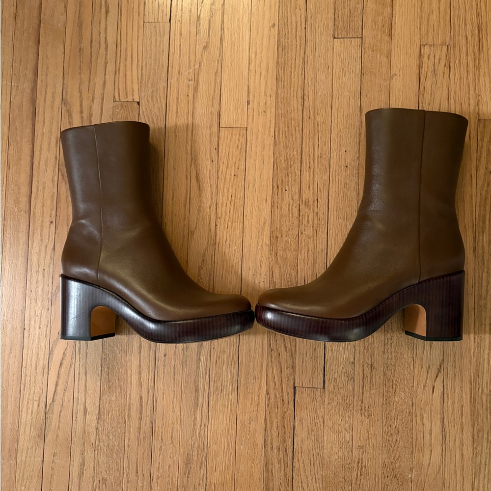 Vince brown Nicco High Heel Platform Clog Boots 8.5 - Picture 3 of 4